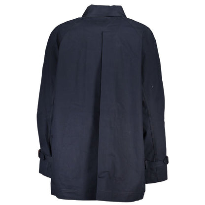 Tommy Hilfiger Blue Cotton Trench Coat Tommy Hilfiger