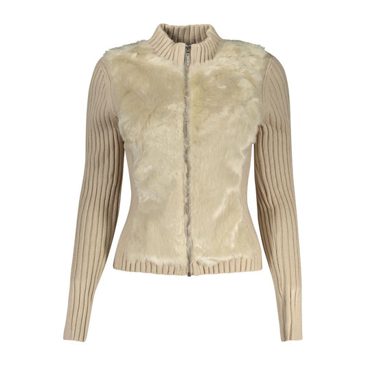 Guess Jeans Beige Polyester Cardigan