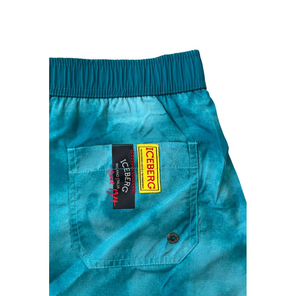 Iceberg Light Blue Polyester Men Swim Short Iceberg