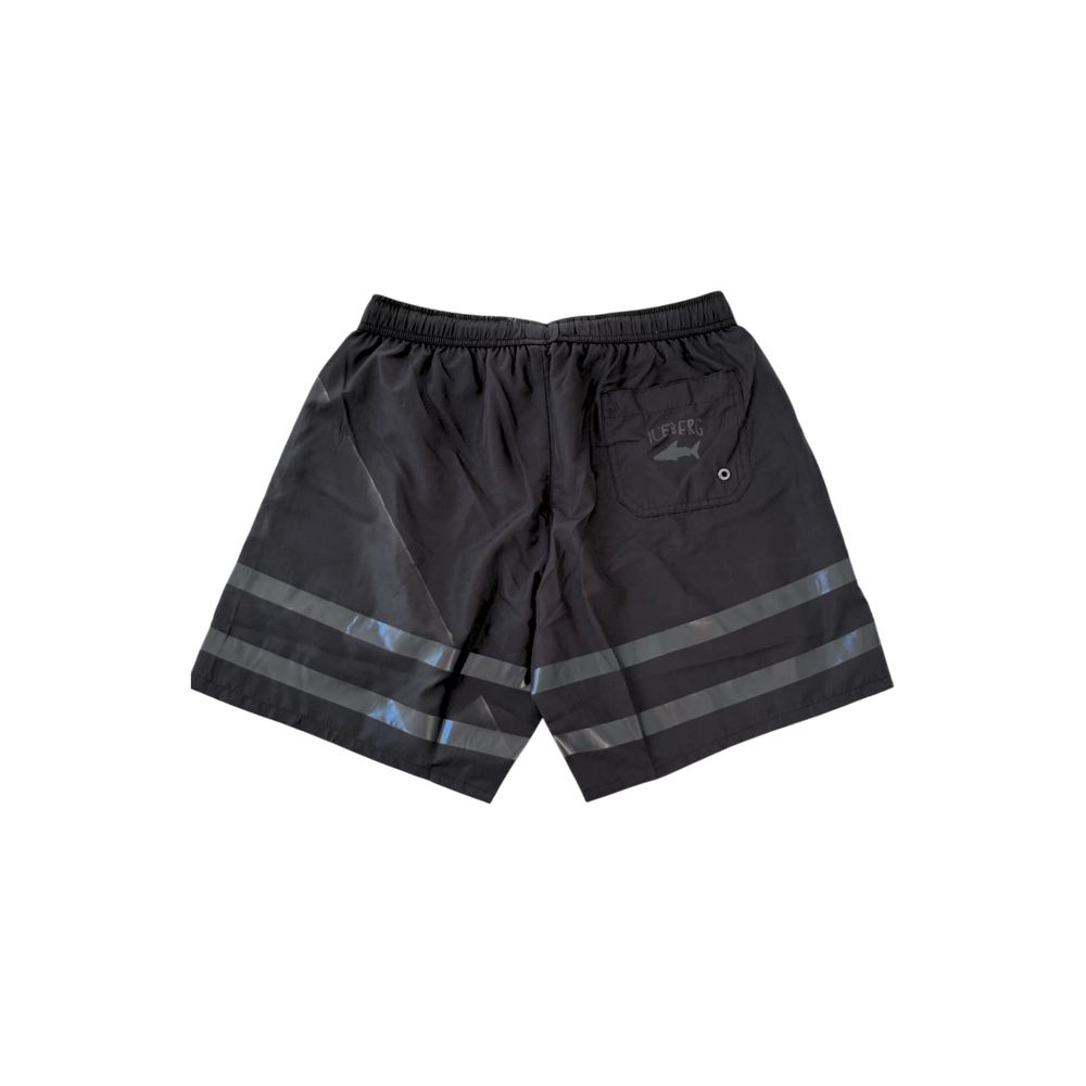 Iceberg Black Polyester Men Swim Short Iceberg