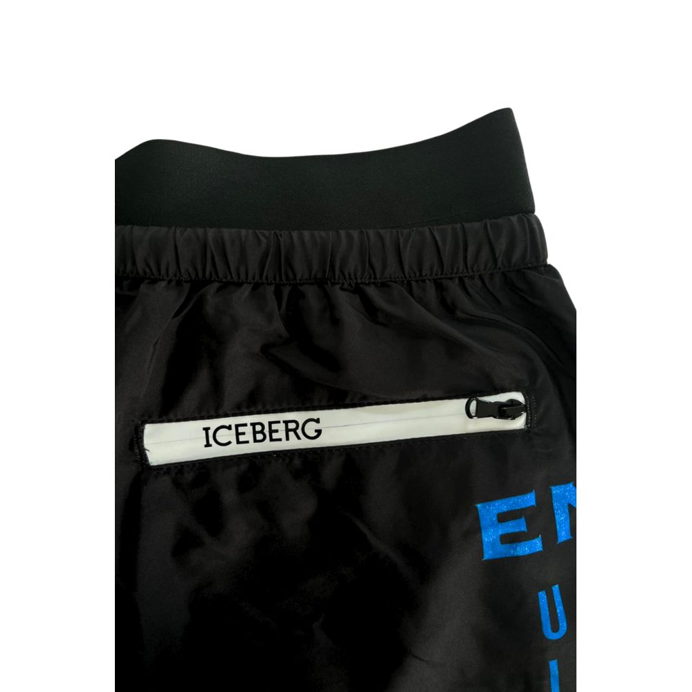 Iceberg Black Polyester Men's Swim Short Iceberg