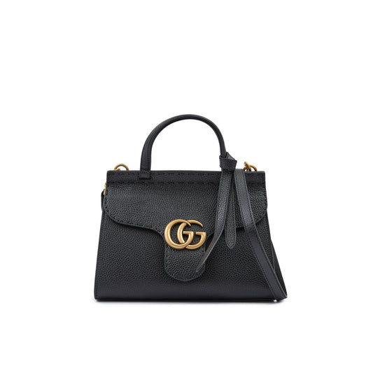 Gucci Black Leather GG Marmont Handbag Gucci