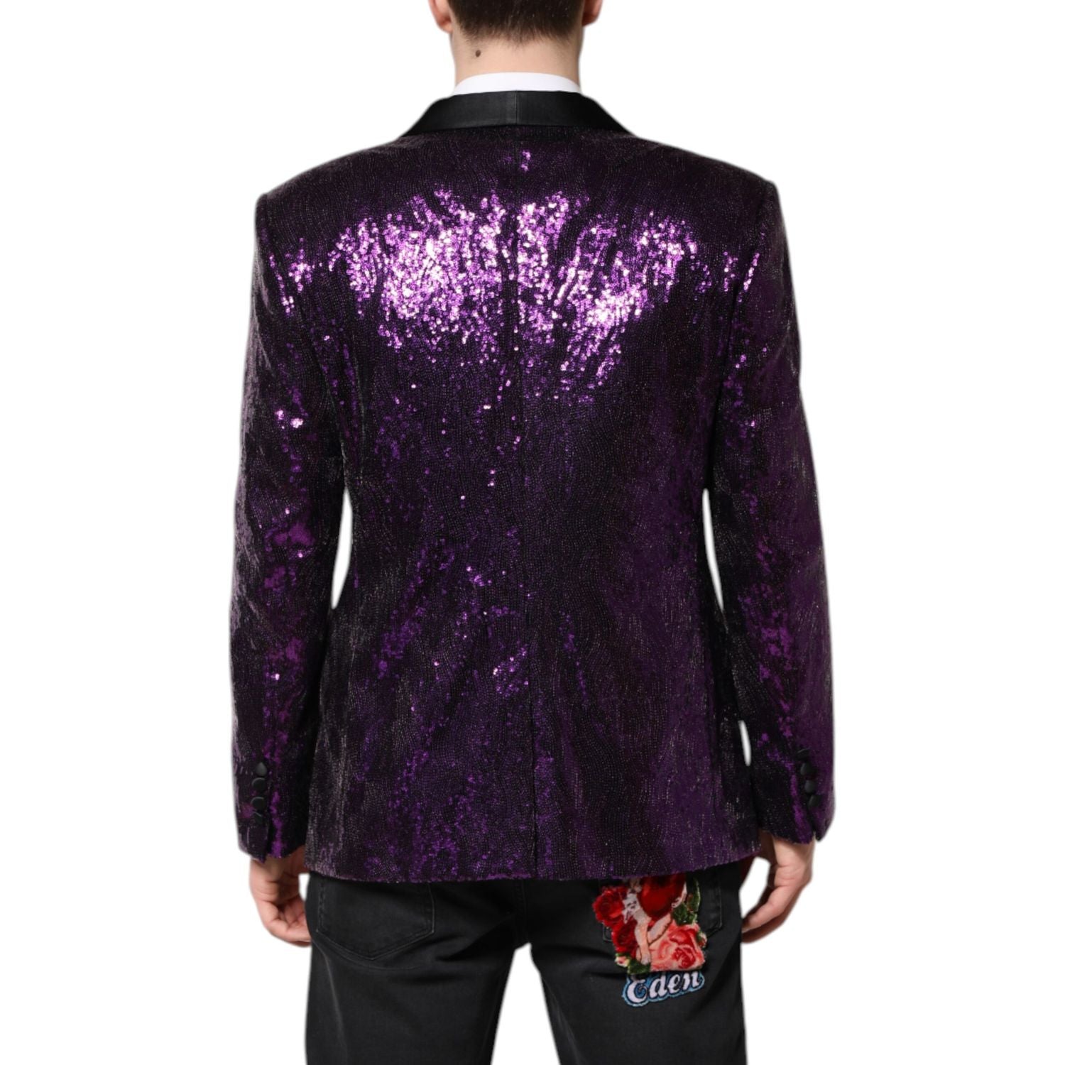 Dolce & Gabbana Purple SICILIA Sequin Embellish Coat Jacket