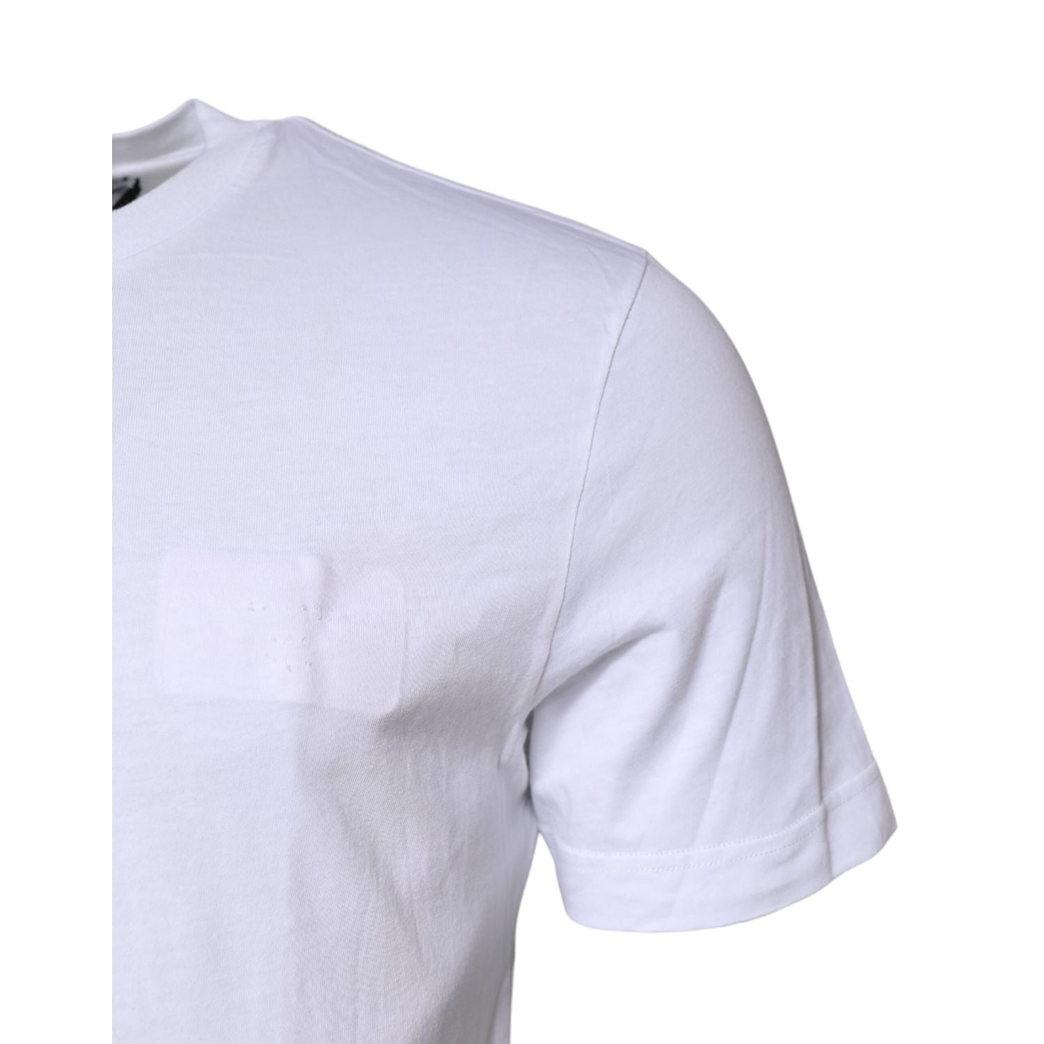 Dolce & Gabbana White Cotton Men Crew Neck Tee T-shirt