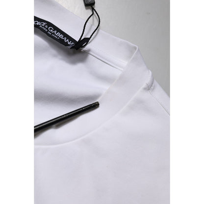 Dolce & Gabbana White Logo Embellish Short Sleeves T-shirt