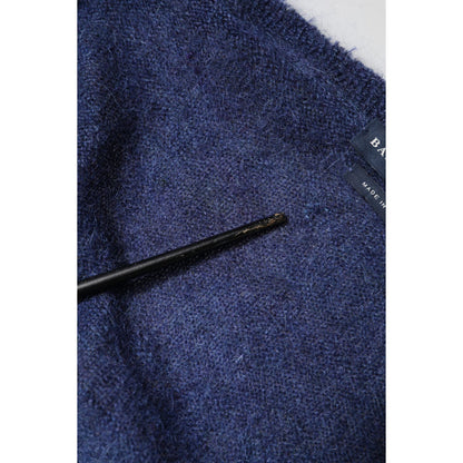 Ballantyne Dark Blue Long Sleeves Overcoat Cardigan Sweater