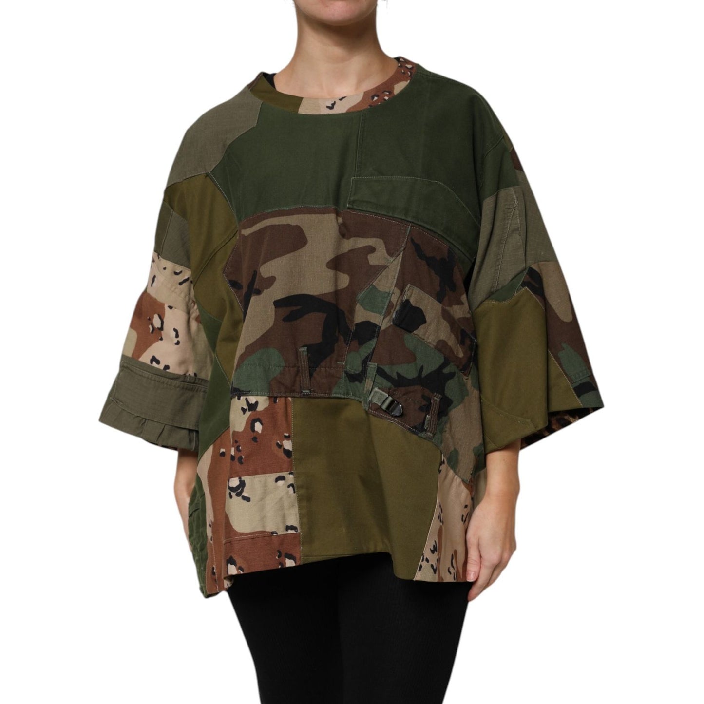 Dolce & Gabbana Multicolor Camouflage Oversized Top T-shirt
