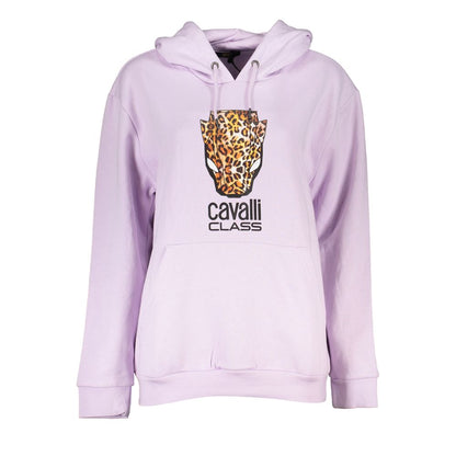 Cavalli Class Purple Cotton Sweatshirt Cavalli Class