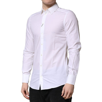 Dolce & Gabbana White MARTINI Long Sleeves Dress Formal Shirt