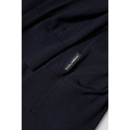 Dolce & Gabbana Blue Long Sleeve Turtleneck Pullover Sweater