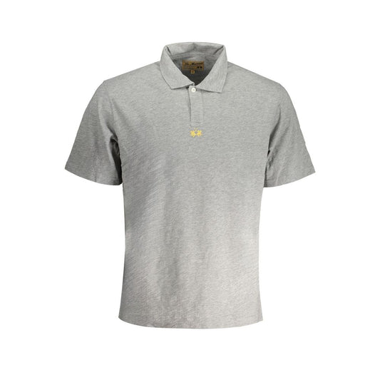 La Martina Grigio Cotton Men Polo Shirt