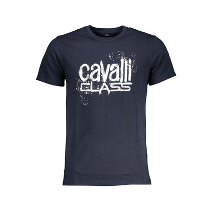 Cavalli Class Blu Cotton Men T-Shirt