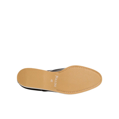 Pollini Dark Brown Leather Derby Lace Up Dress Formal Shoes Pollini