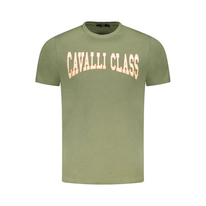 Cavalli Class Verde Cotton Men T-Shirt