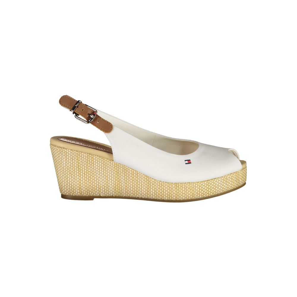 Tommy Hilfiger White Cotton Platform Sandals