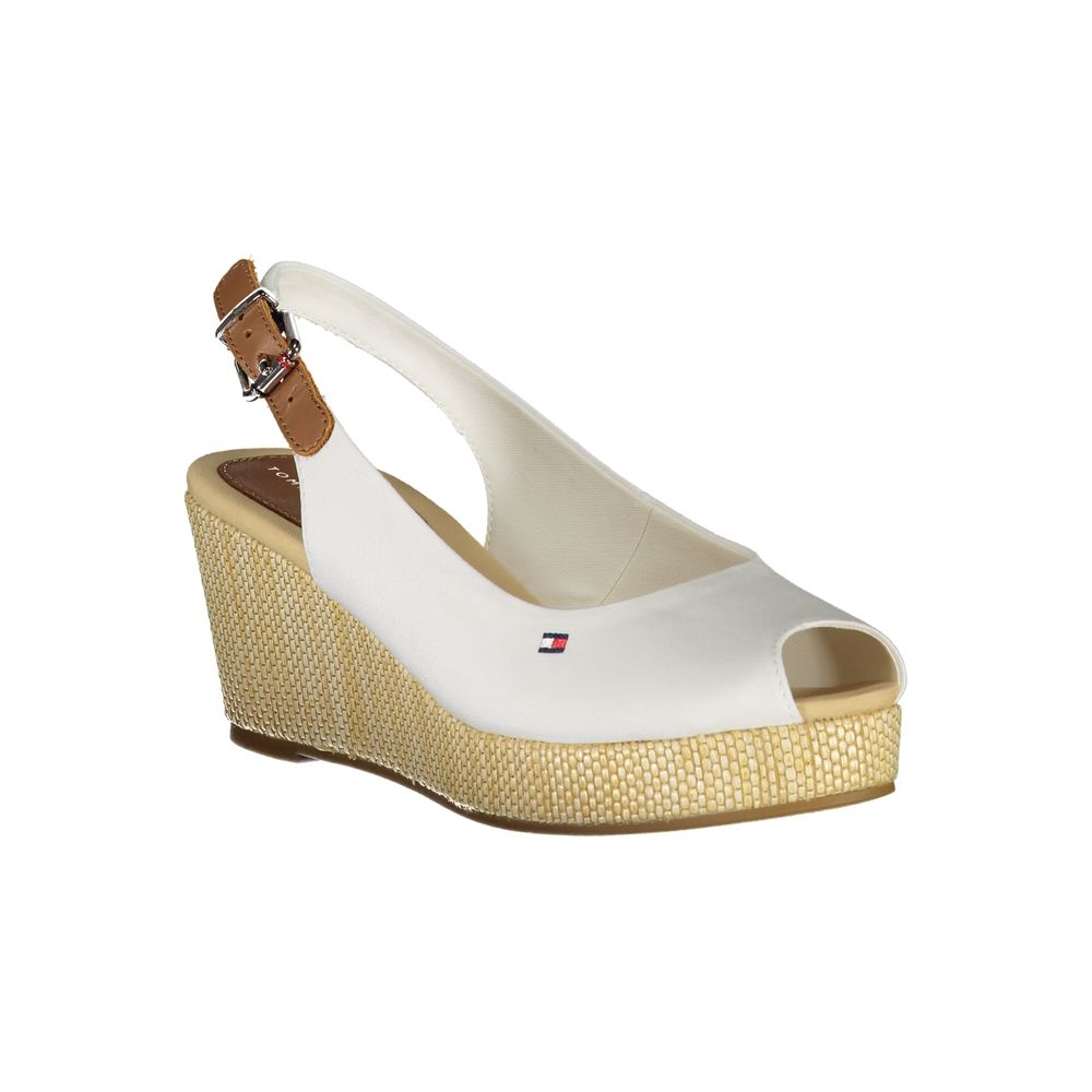 Tommy Hilfiger White Cotton Platform Sandals