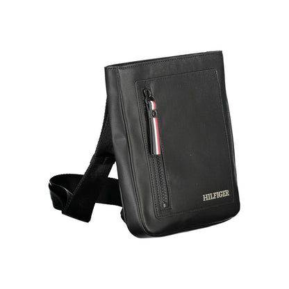 Tommy Hilfiger Black Polyurethane Men Shoulder Bag