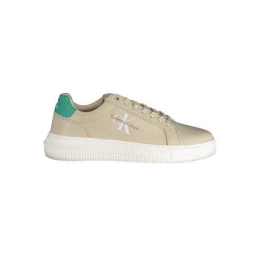 Calvin Klein Beige Leather Men's Sneaker