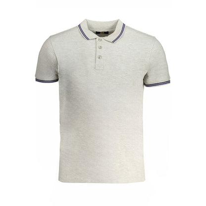 Cavalli Class Grigio Cotton Men Polo Shirt