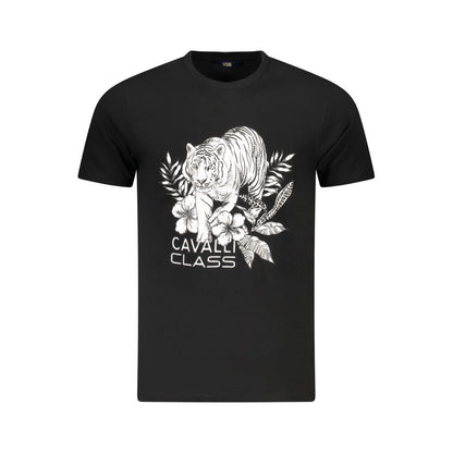 Cavalli Class Nero Cotton Men T-Shirt