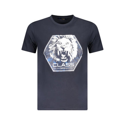 Cavalli Class Blu Cotton Men T-Shirt