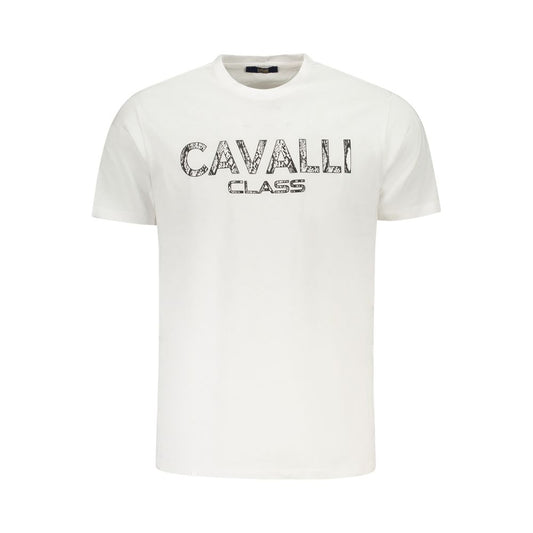 Cavalli Class White Cotton Men T-Shirt Cavalli Class