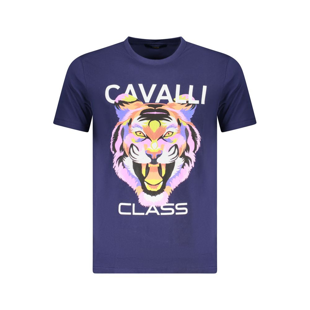 Cavalli Class Blu Cotton Men T-Shirt
