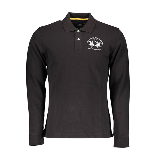 La Martina Black Cotton Men's Polo Shirt