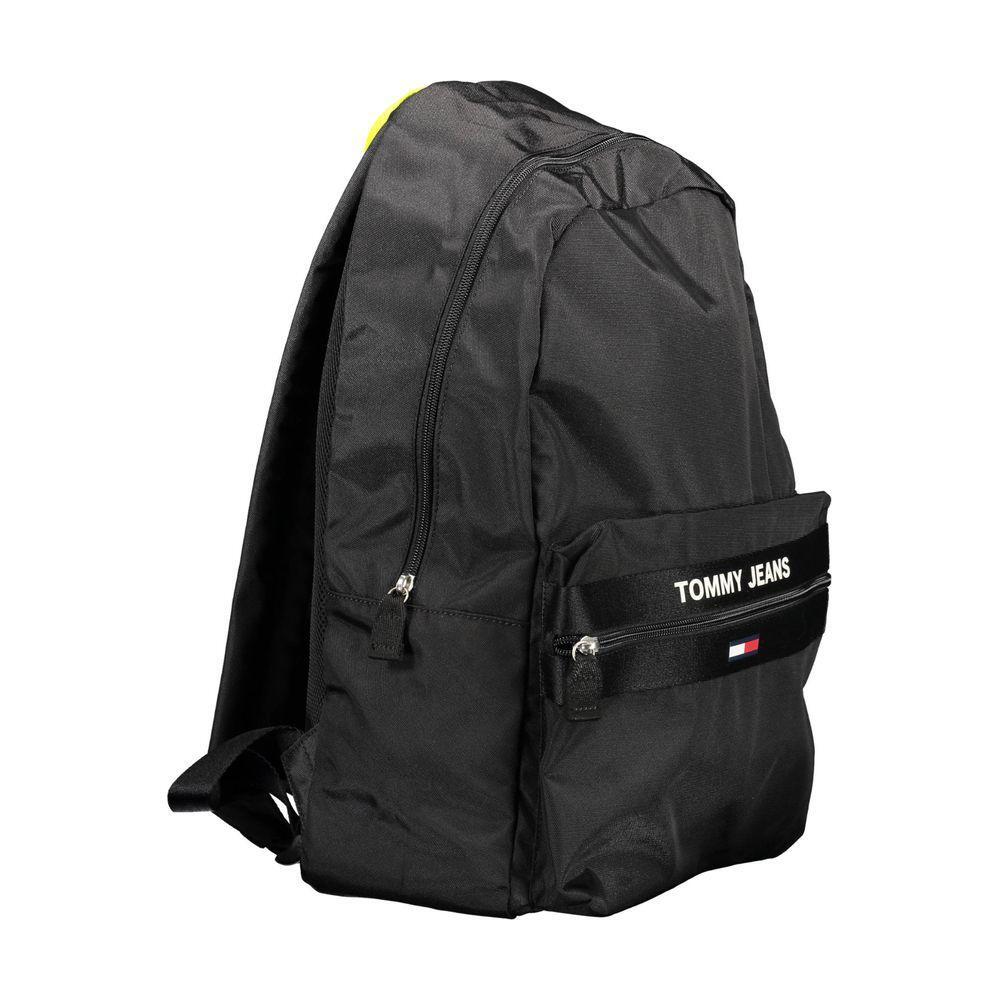 Tommy Hilfiger Black Recycled Polyester Men Backpack