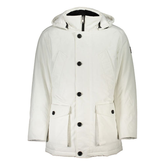 Hugo Boss White Elastane Coat Hugo Boss