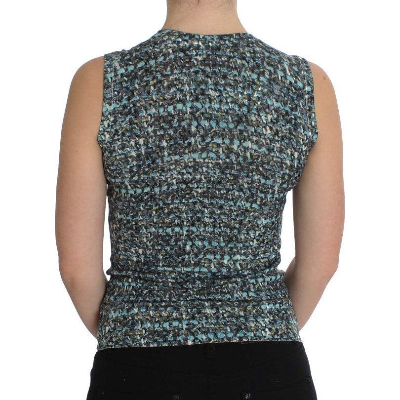 Dolce & Gabbana Blue Wool Sweater Sleeveless Pullover