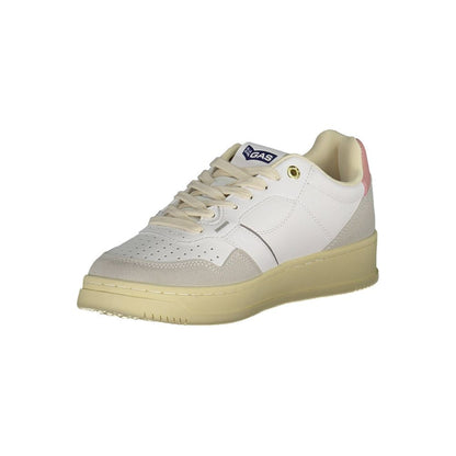 Gas White Artificial Leather Athletic Sneakers Gas