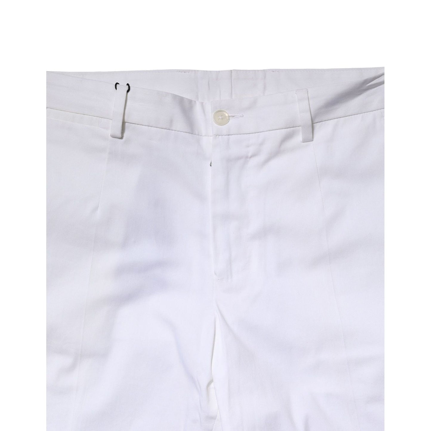 Dolce & Gabbana White Cotton Straight Logo Men Pants