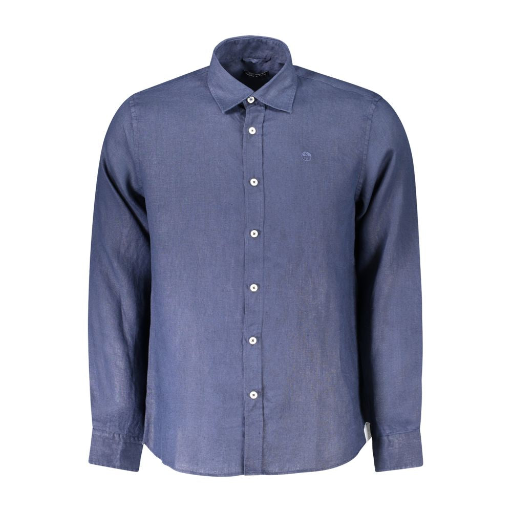 North Sails Blu Linen Men Shirt