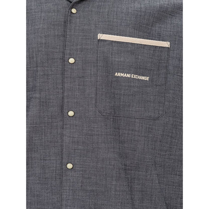 Armani Exchange Blue Denim Shirt