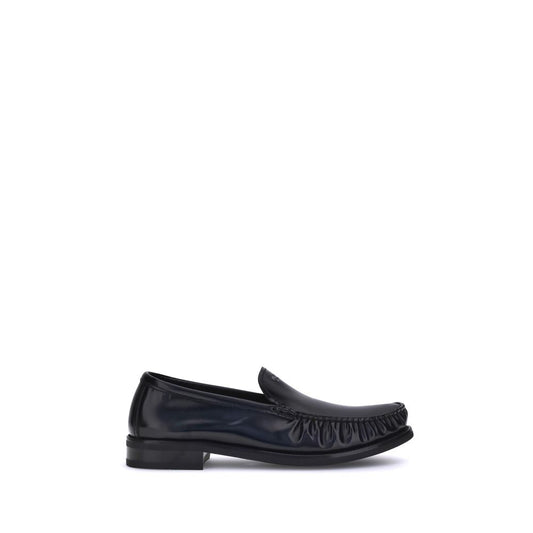 Prada Black Calf Leather Bos Taurus Slip-On Loafers Prada