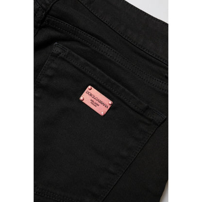 Dolce & Gabbana Black Cotton Skinny Mid Waisted Denim Jeans