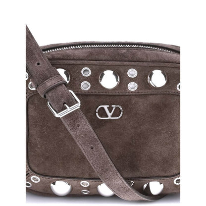 Valentino Garavani Brown Calf Leather Bos Taurus Shoulder Bag