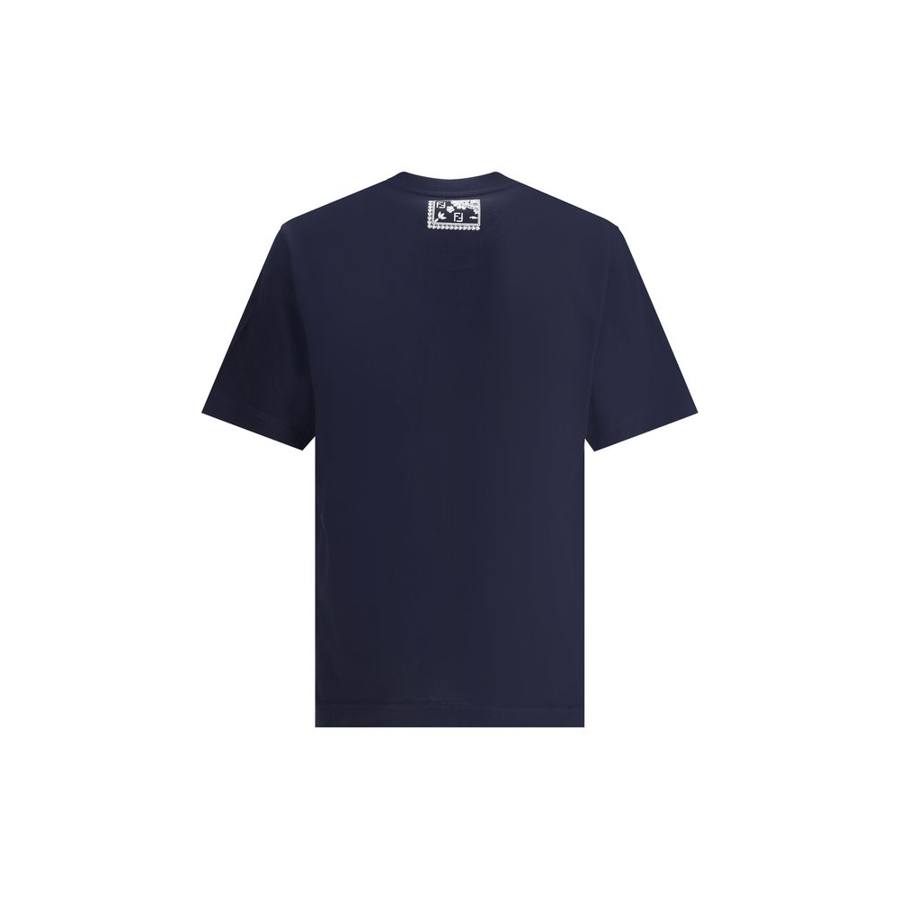 Fendi Blue Cotton T-Shirt