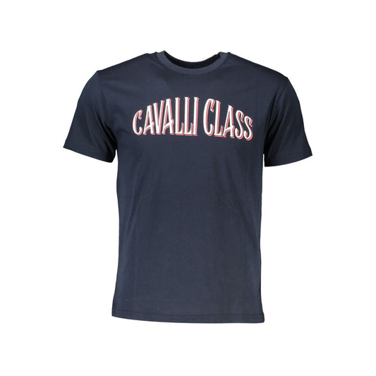 Cavalli Class Blue Cotton Men T-Shirt Cavalli Class
