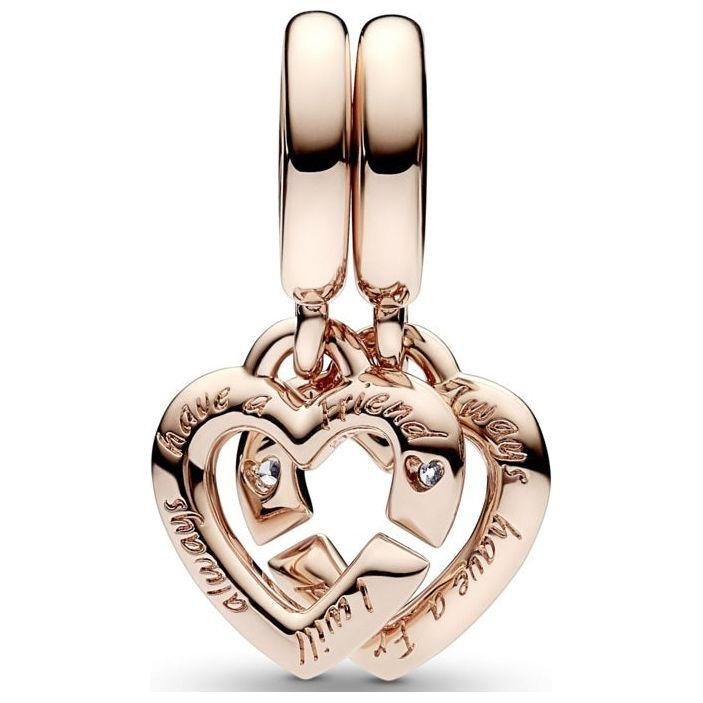 PANDORA CHARMS Mod. LINKED SISTER HEARTS PANDORA
