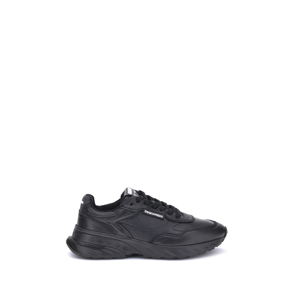 Dsquared² Black Calf Leather Bos Taurus Athletic Sneakers Dsquared²