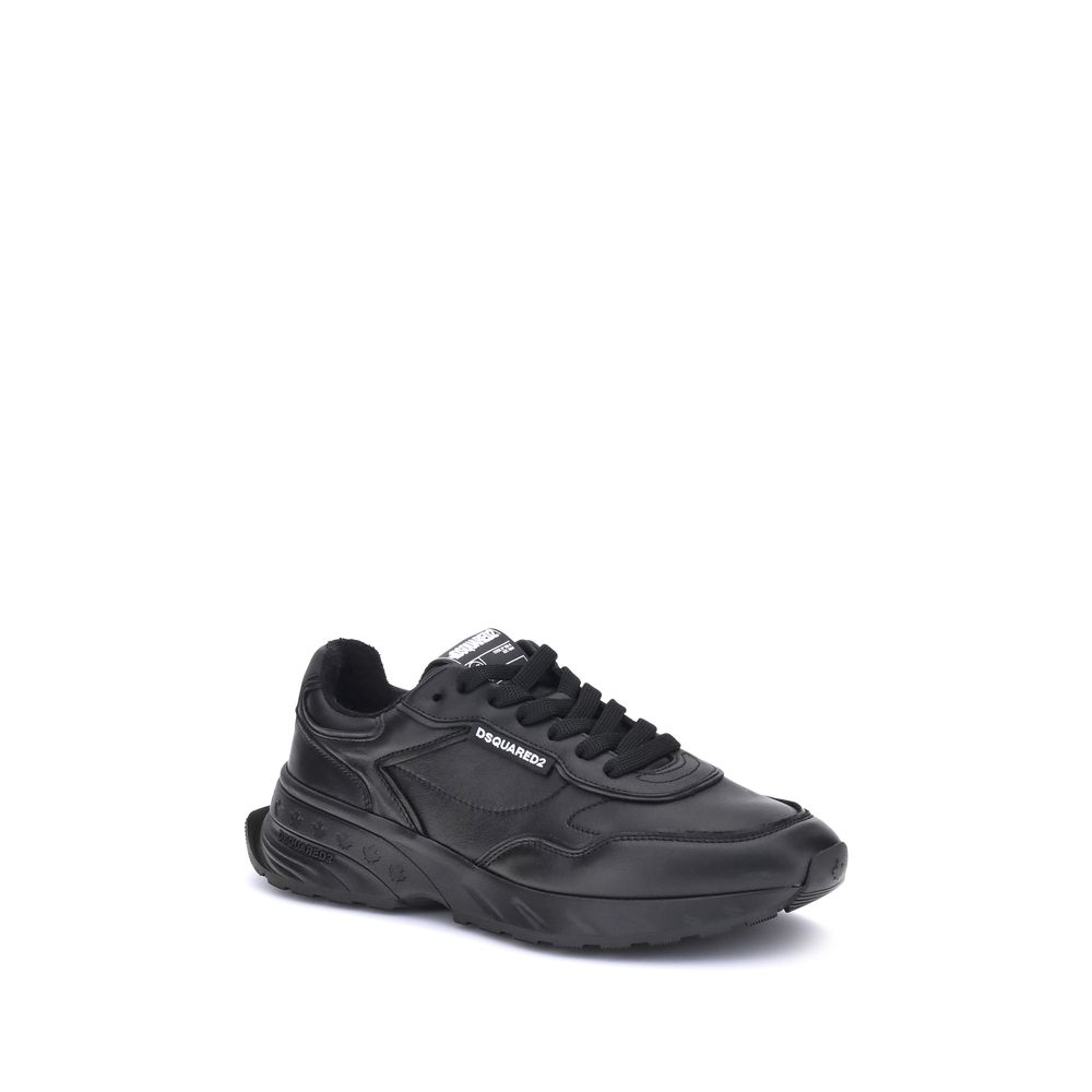 Dsquared² Black Calf Leather Bos Taurus Athletic Sneakers Dsquared²
