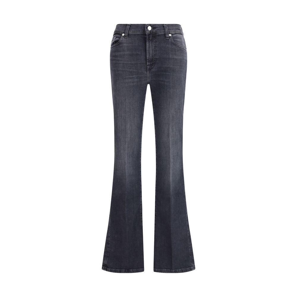 7FOR Black Cotton Bootcut Jeans