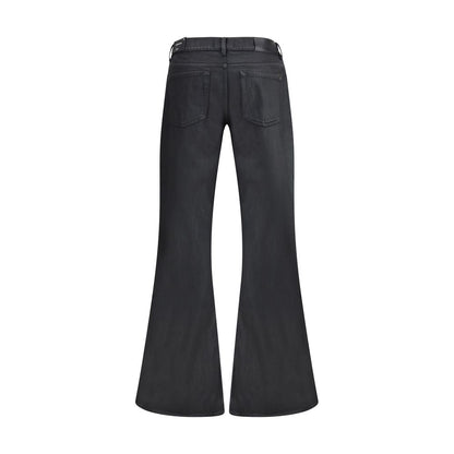 7FOR Black Cotton Flared Jeans 7FOR