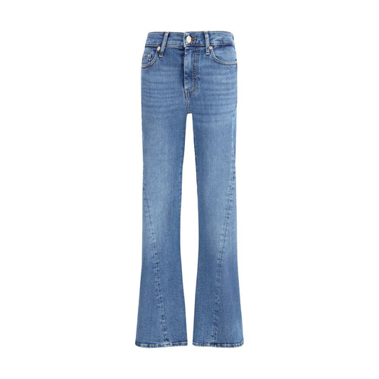 7FOR Blue Cotton Flared Jeans 7FOR