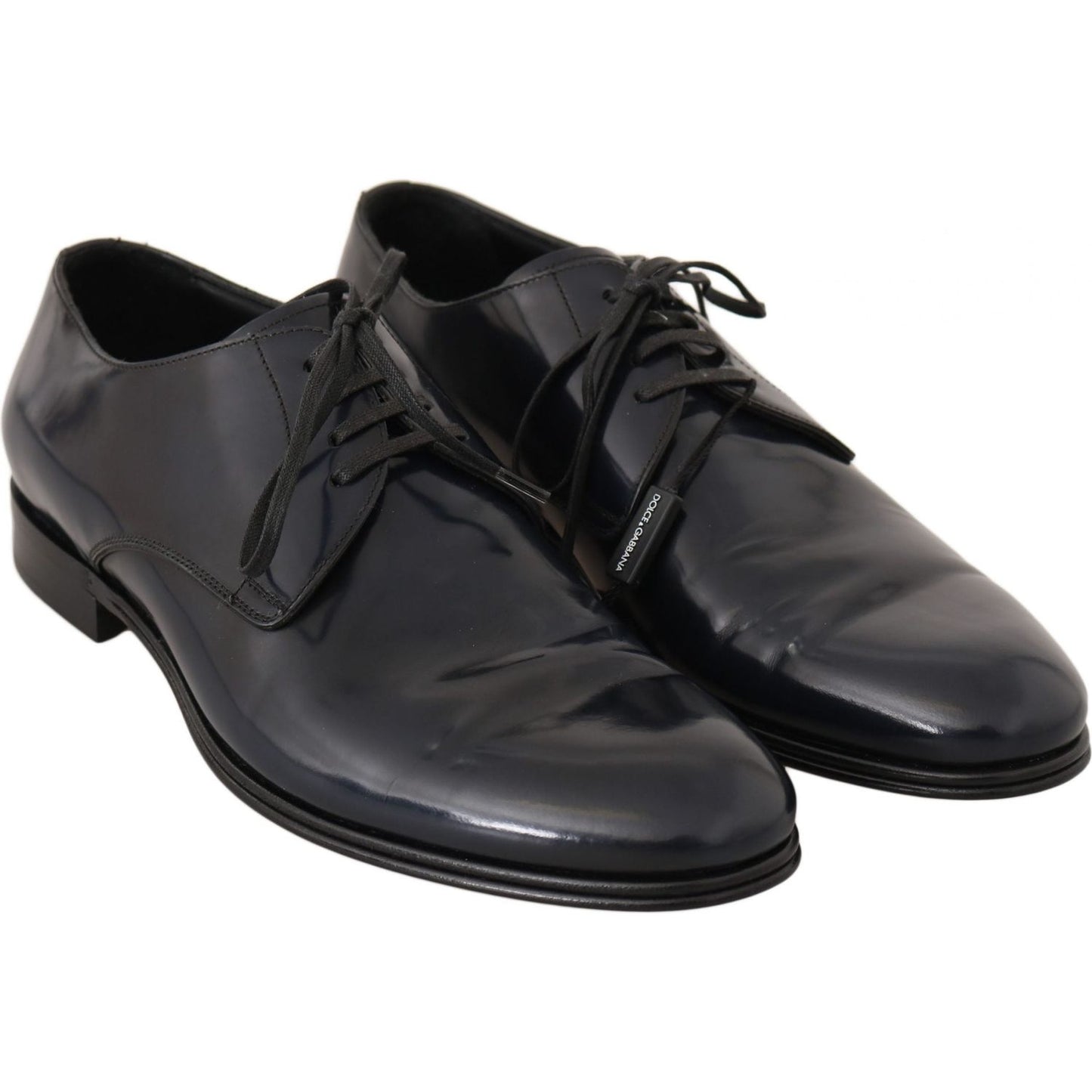 Dolce & Gabbana Elegant Dark Blue Leather Derby Dress Shoes Dolce & Gabbana Dark Slate Gray
