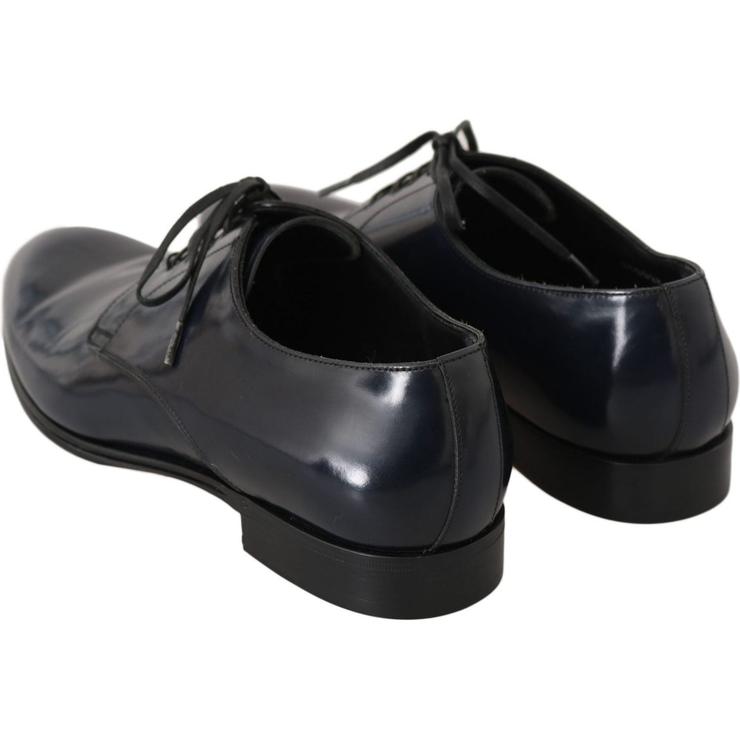 Dolce & Gabbana Elegant Dark Blue Leather Derby Dress Shoes Dolce & Gabbana Dark Slate Gray