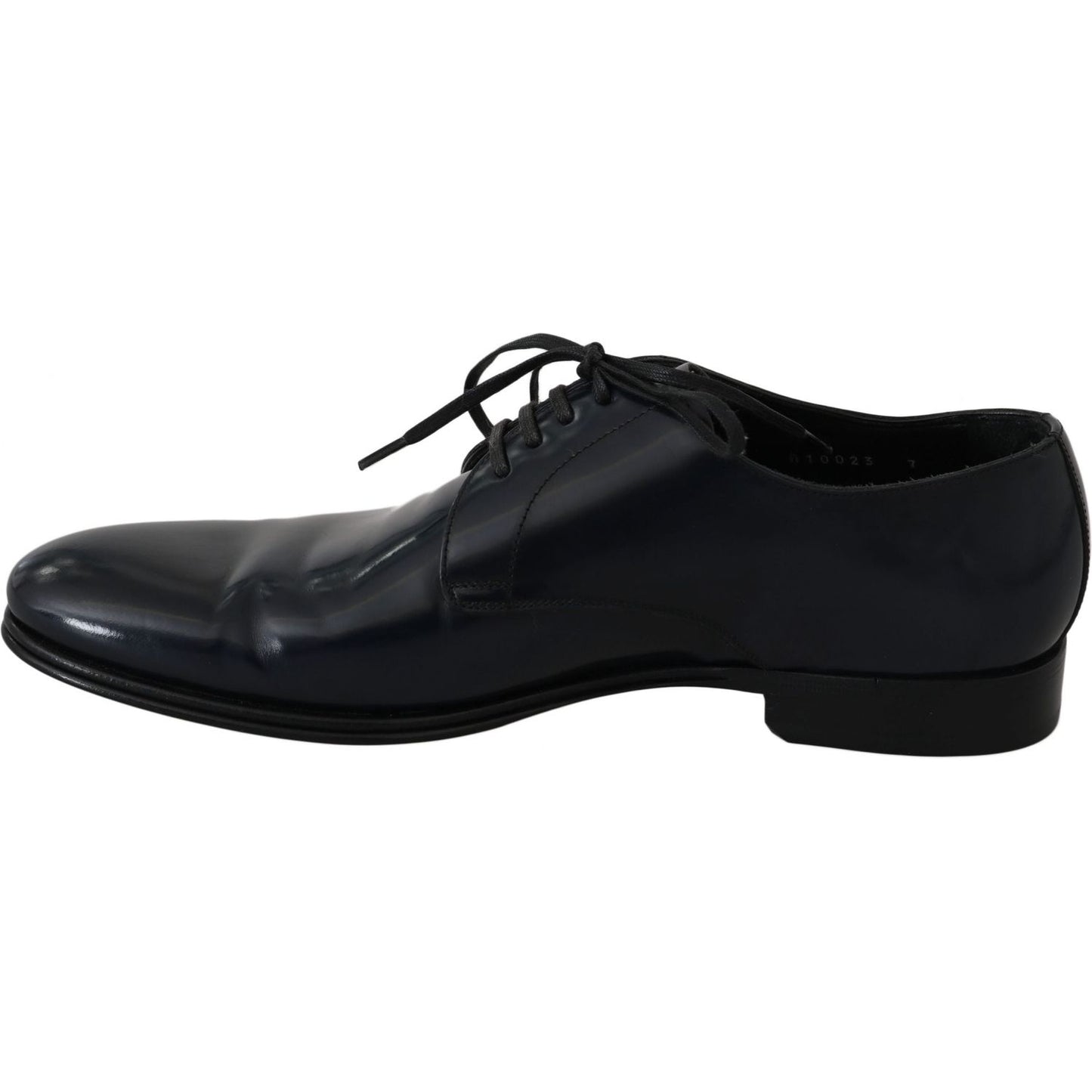 Dolce & Gabbana Elegant Dark Blue Leather Derby Dress Shoes Dolce & Gabbana Black