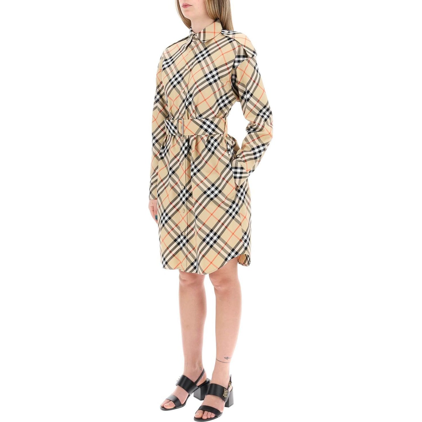 Burberry ered cotton chemisier dress Dresses Burberry